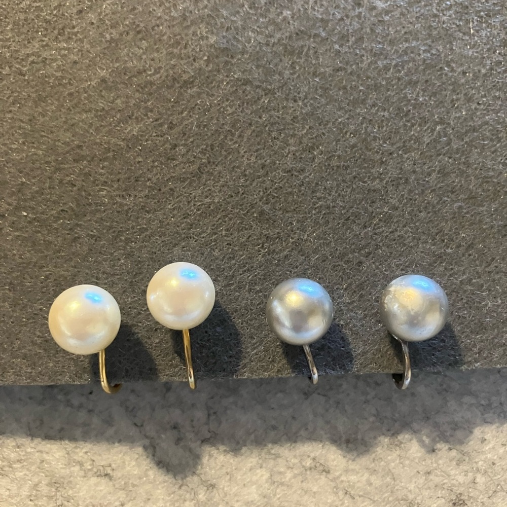 Elegant Pearl Clip Earrings Set‎